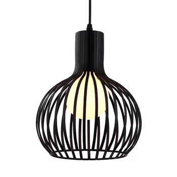 Black birdcage E27 vintage bar and restaurant lighting fixtures antique chandelier modern nordic metal pendant lamp