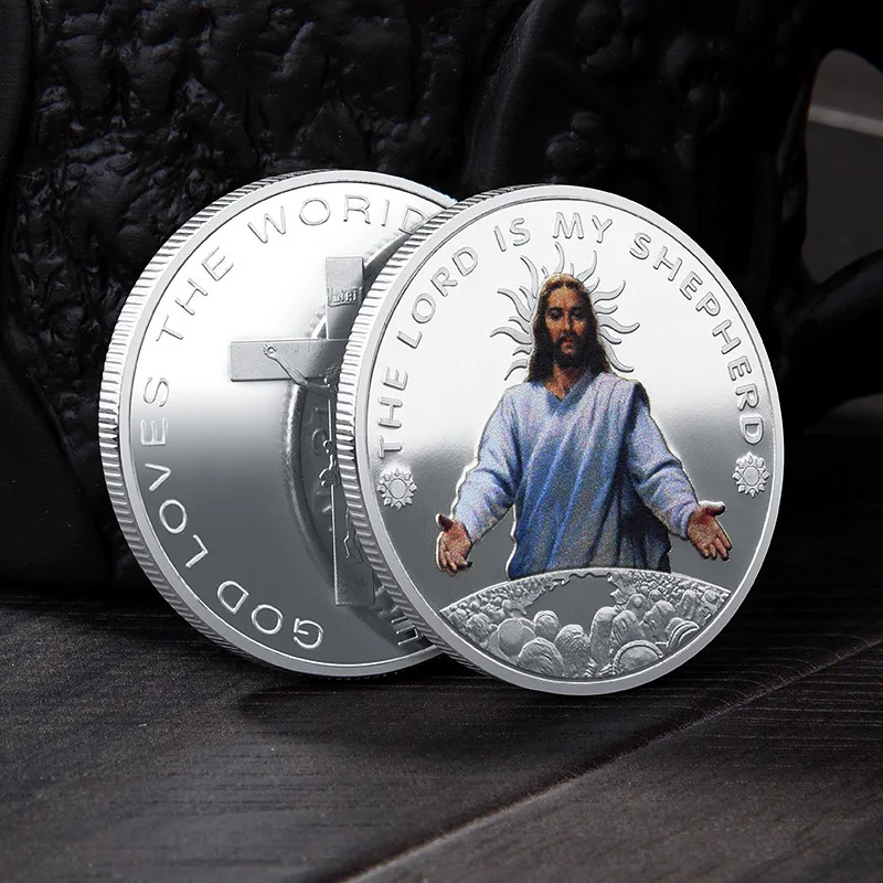 Souvenir Gift for Christmas Party Favor Littryee Jesus Commemorative Coin Metal Jesus Christ Commemorative Coin