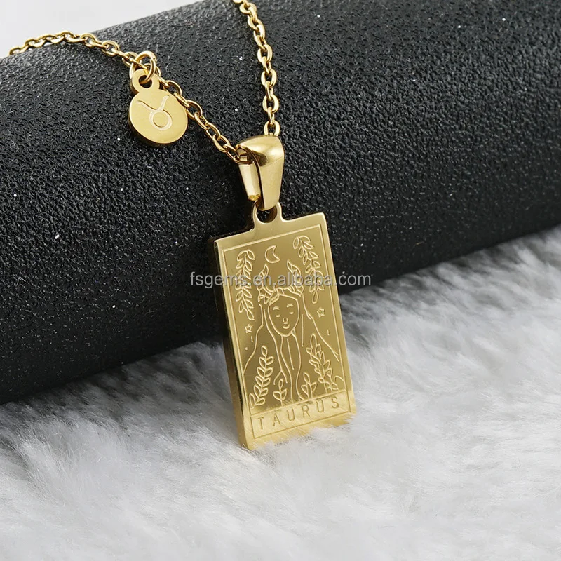 Fashionable 18K Gold Plated High Quality Shiny Chain Necklace With Pattern Engraving Charm Pendant Necklace