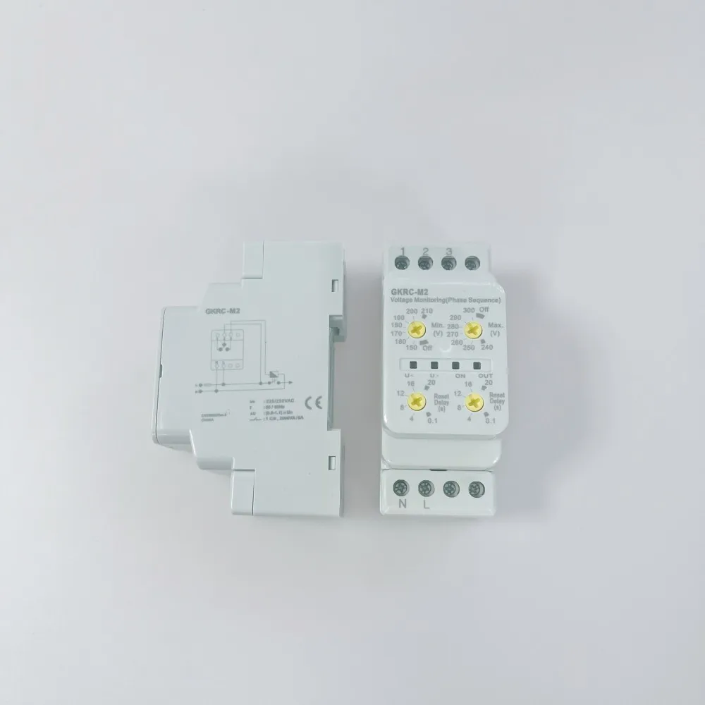 product gkrc m2 new three phase four wire phase sequence protector relay for overvoltage and undervoltage protection-2