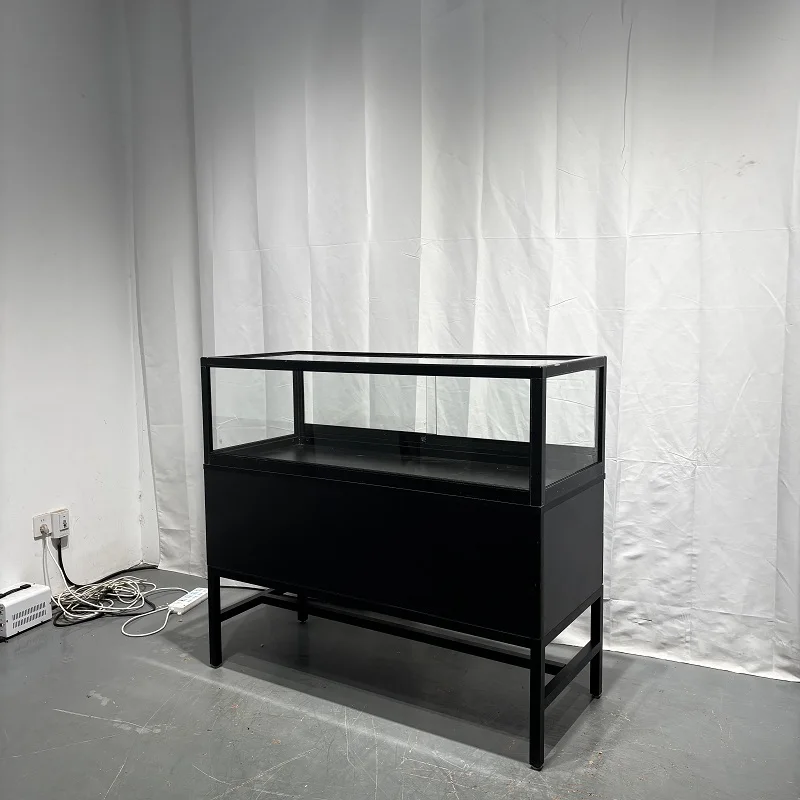 Deluxe Glass Showcase Display Cabinet with Storage Draws Glass Display Showcase