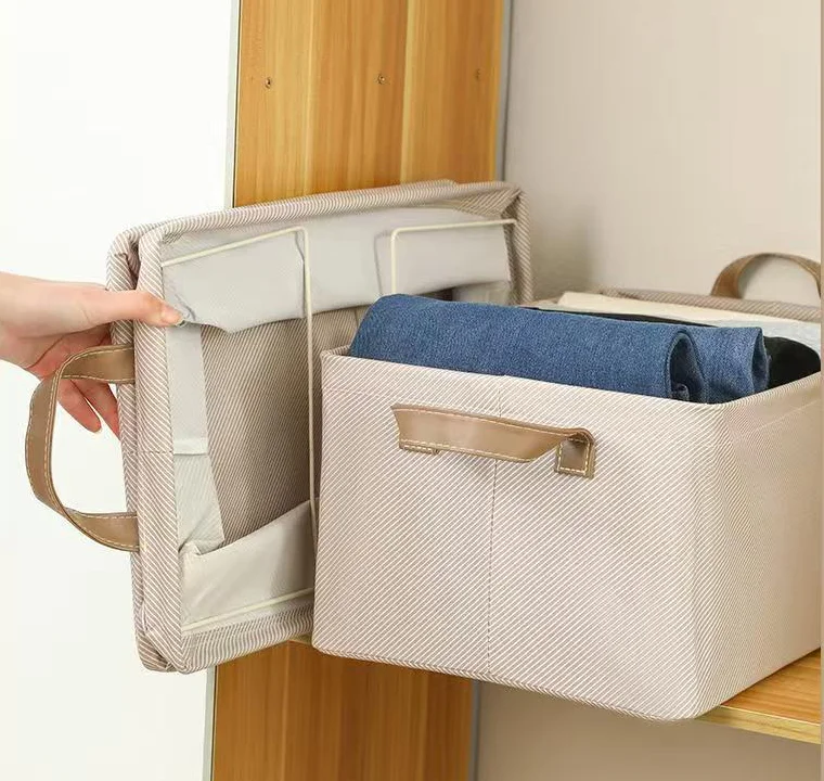 Foldable Storage Folding Box Thick Non-Woven Fabric Collapsible Toy and Clothing Storage Rectangle Shape manufacture