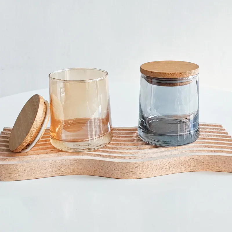 Choice Fun Simple Transparent Stock DIY Candlestick Holder Ornament Ashtray Colorful Sundae Jar Amber Scent Christmas Glass