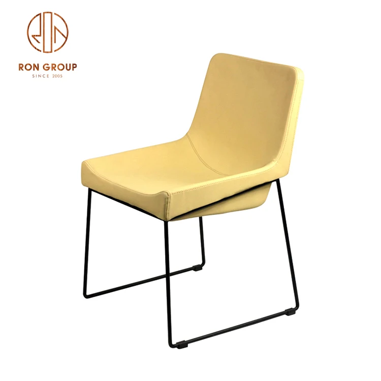 Wholesale Modern Durable High Quality Nice Popular Restaurant Furniture Metal Frame With Setting Cotton Soft Cover Dining Chairs