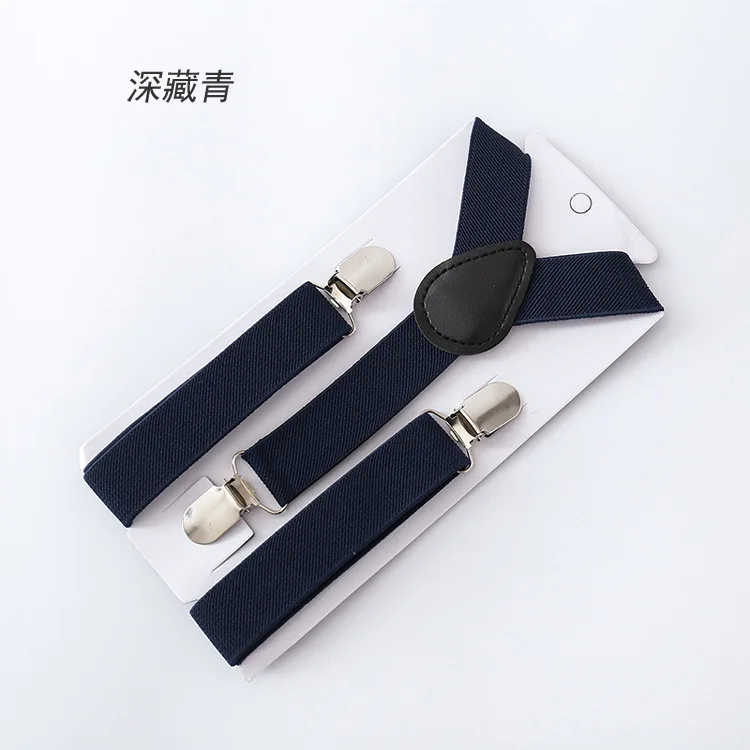 Soild Color Children Belt Bowtie Set Baby Boys Girls Suspenders Clip-on Y-Back Braces Bow Tie Elastic Kids Adjustable