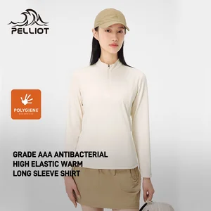 OEM ODM Outdoor Casual Fleece-Lined Long Sleeve T-Shirt 2026 High-Elastic Sports Hiking Antibacterial Liner Shirts