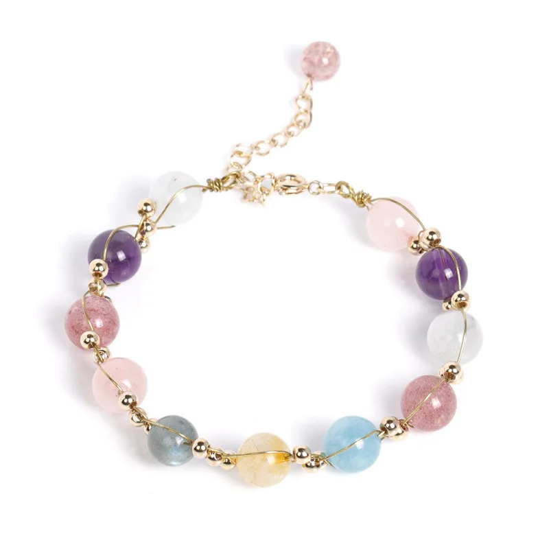 Braccialetti di cristallo curativi contro il malocchio blu per