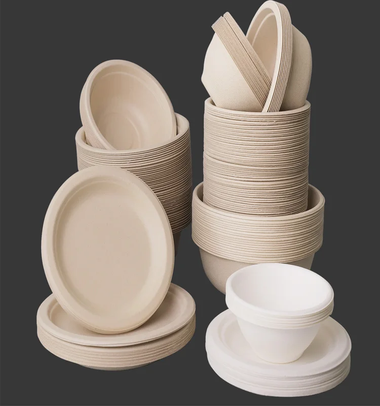 Disposable Bagasse Paper Plate Dinner Barbecue Cake Painting Diy