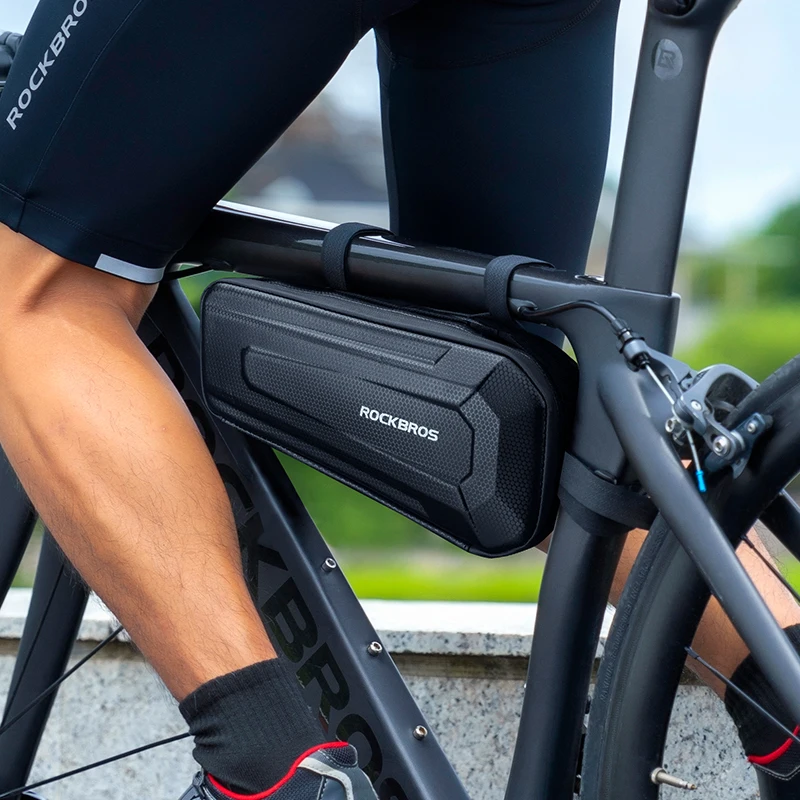 ROCKBROS ダブルジッパー防水自転車バッグ MTB フロントフレームバッグ