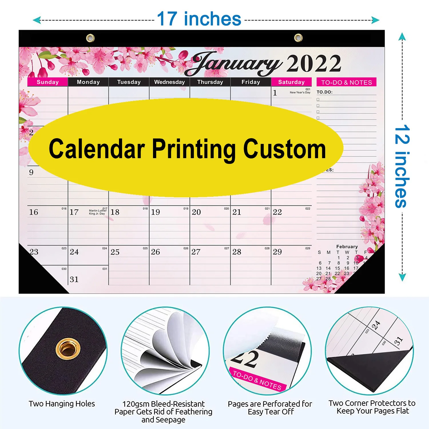 2023 office calendar printing custom wall desk tear off calendar printing 2022 for desk