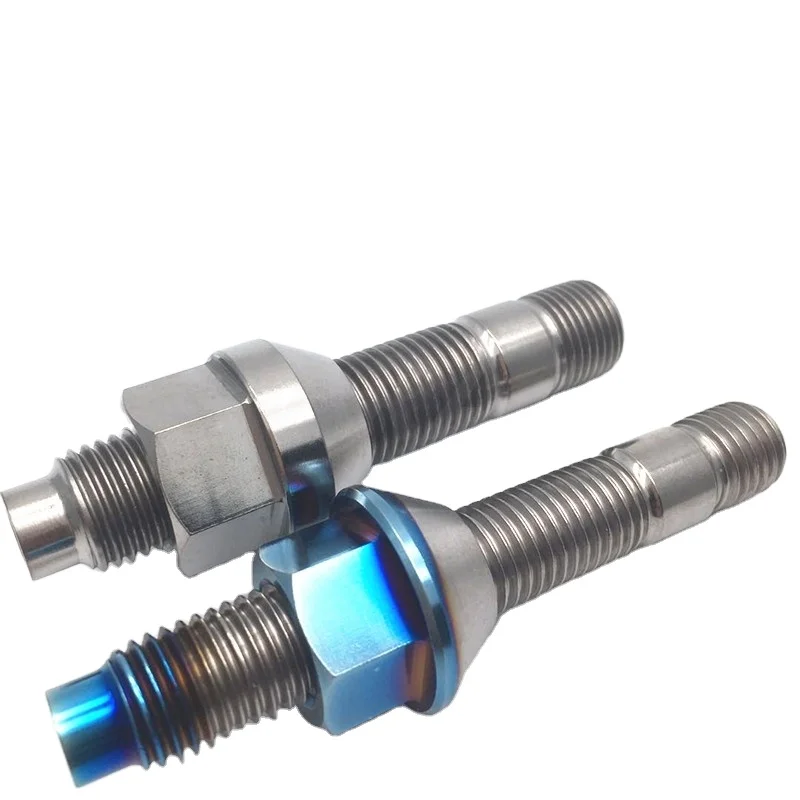 Титановый колёсный штифт Gr5, титановый колёсный штифт, гайка-гвоздик, Колесный Болт M12x1.25 M14x1.5
