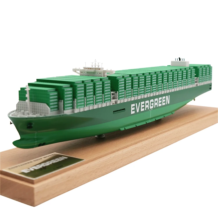 【A】Customizable 45cm EVERGREEN Souvenir Nautical Model Handmade Business Gifts Metal Alloy Shipping Container Model