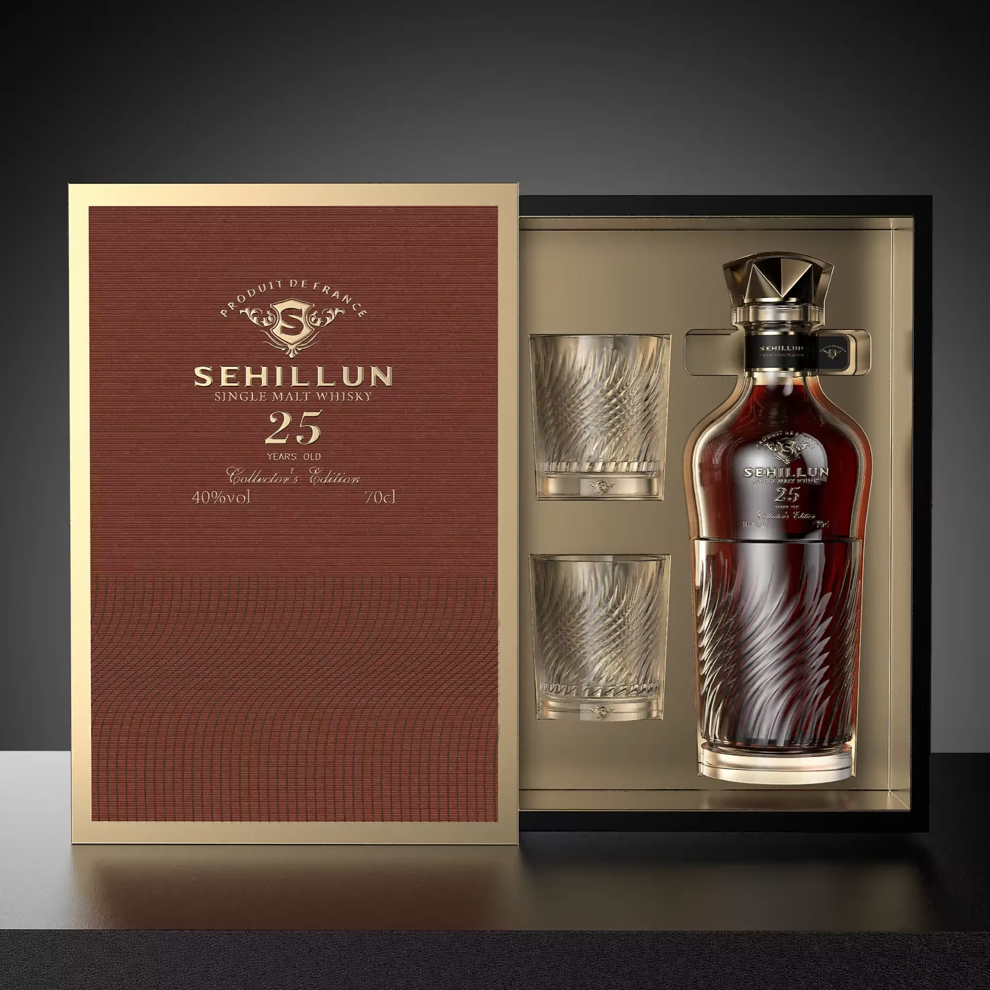 Custom Made Brandy Bottle Cartons Whiskey and Spirits Packaging Box with Matt Lamination for Vodka Whiskey Gin Tequila Rum