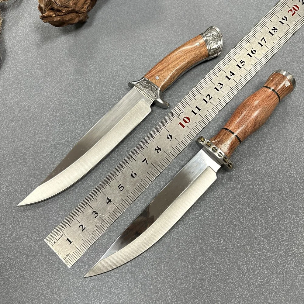 Exceptional Hand Forged Russian Knives with Handguard Bowie Fixed Blade Hunting Knives OEM Wood Handle Tactical Knife