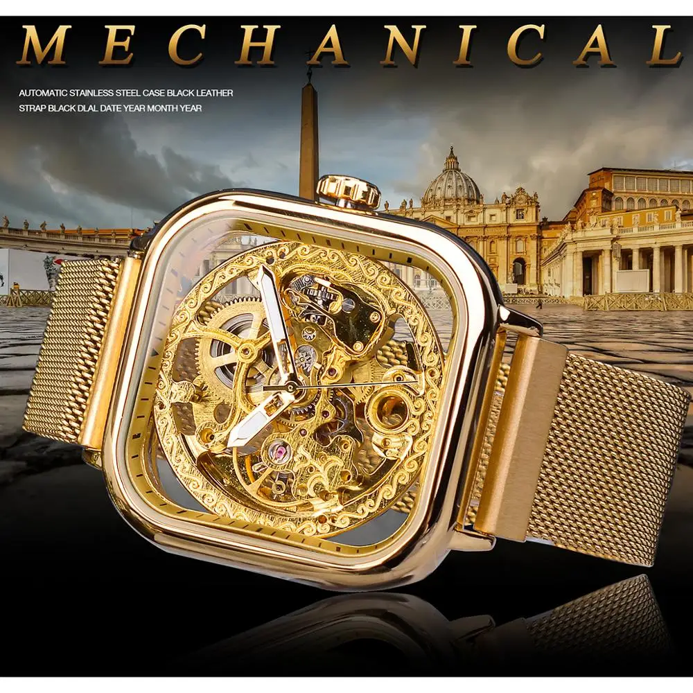 Forsining Golden Men's Automatic Watch - Luxury & Precision