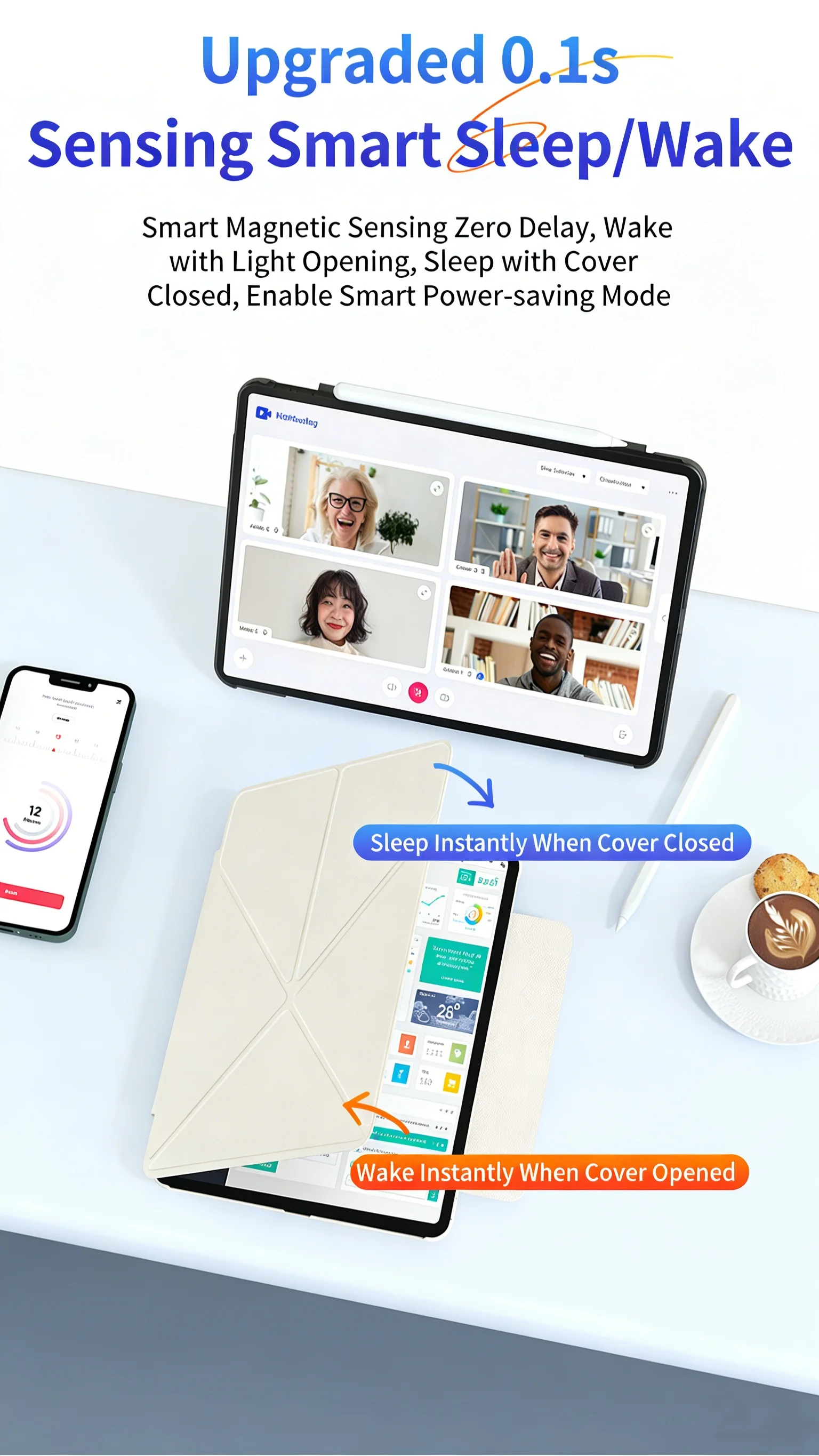 product strong magnetic pc pu leather case with ultra thin lightweight shockproof anti stain cover drop proof cover for ipad 11 a16-10