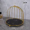 Single-layer golden birdcage (with black patterned base)