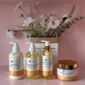 Organic and Kojic Acid Cleanser Pad Set Vitamin Turmeric c Body Lotion with High Quality