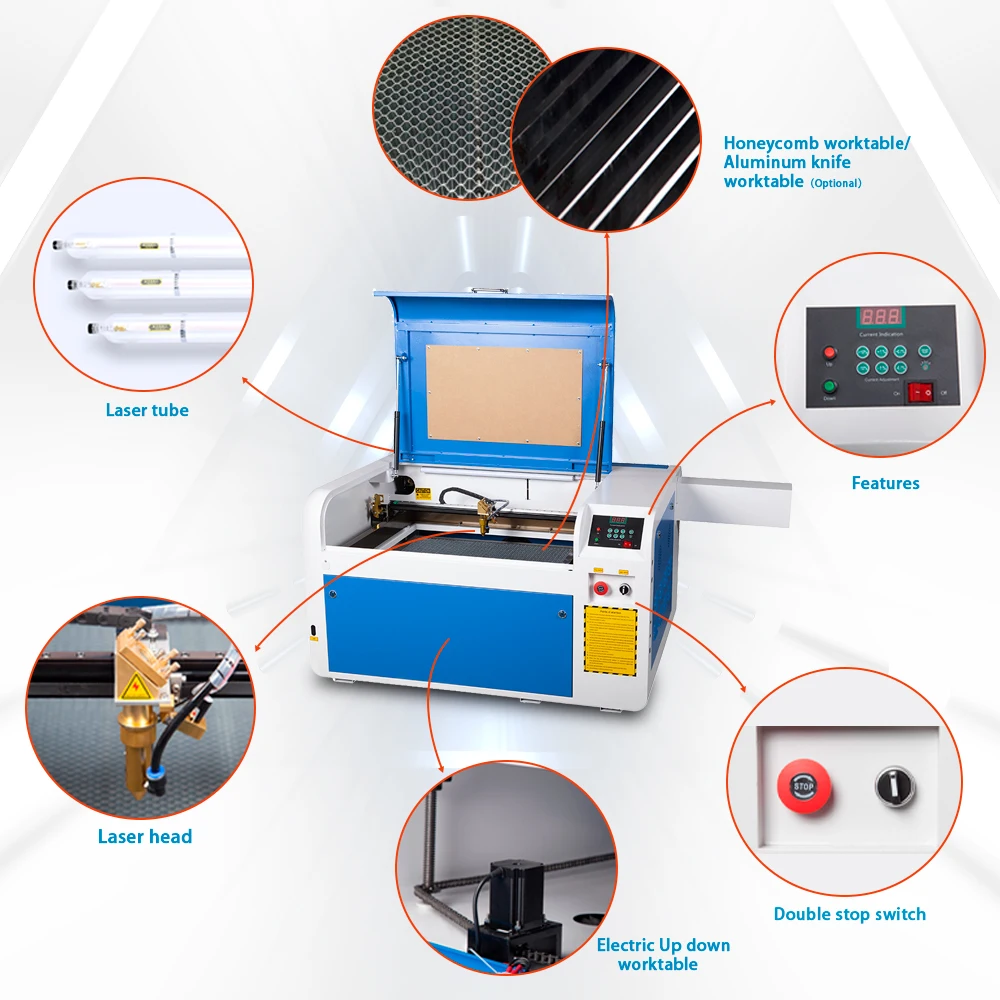FST 4060 Widely Used Convenient Fast Speed 40w 50w 60w 80w 100w CO2 Laser Engraving Cutting Machine