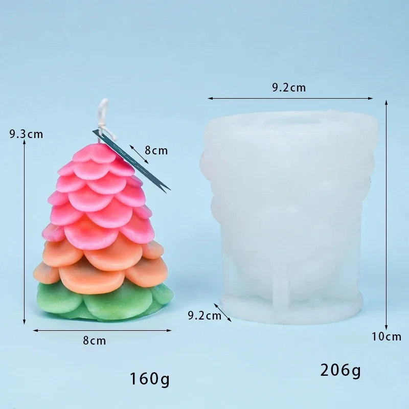 Y3501 DIY Handmade Christmas Tree Scented Candle Silicone Mold