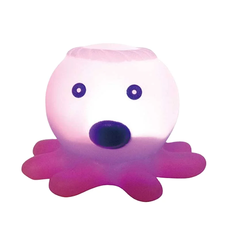 Пластиковые ПВХ резиновые животные Осьминог плавание плавающий свет воды детская игрушка для ванны для малышей младенцев