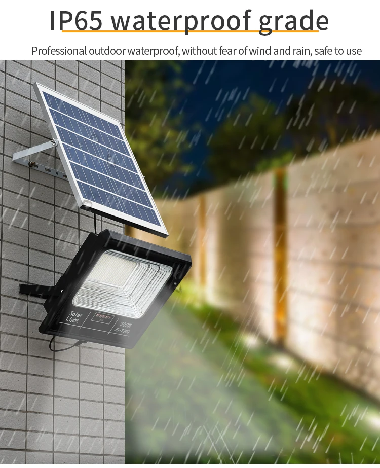 IP67 Aluminum ABS 200w SMD Solar powered Flood Lights Outdoor Led Flood Light With Power Display