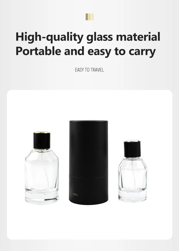 New Arrival Clear Perfume Bottle Empty Portable Round 30 Ml 50 Ml 100