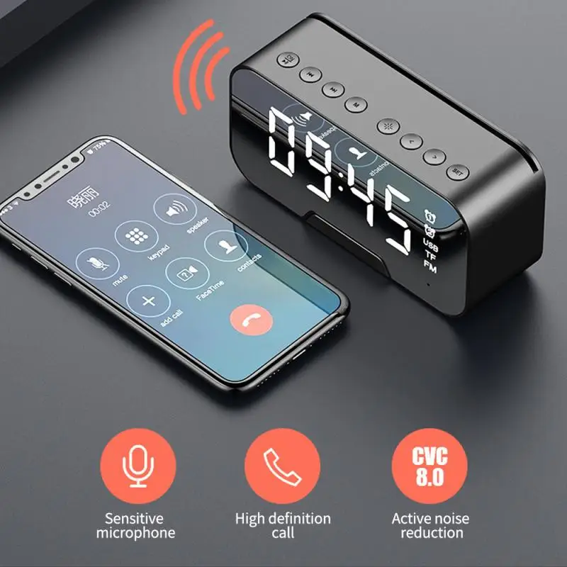 Led Digital Display Sleep Timer Bluetooth Speakers for Alarm Clock Wireless Speaker