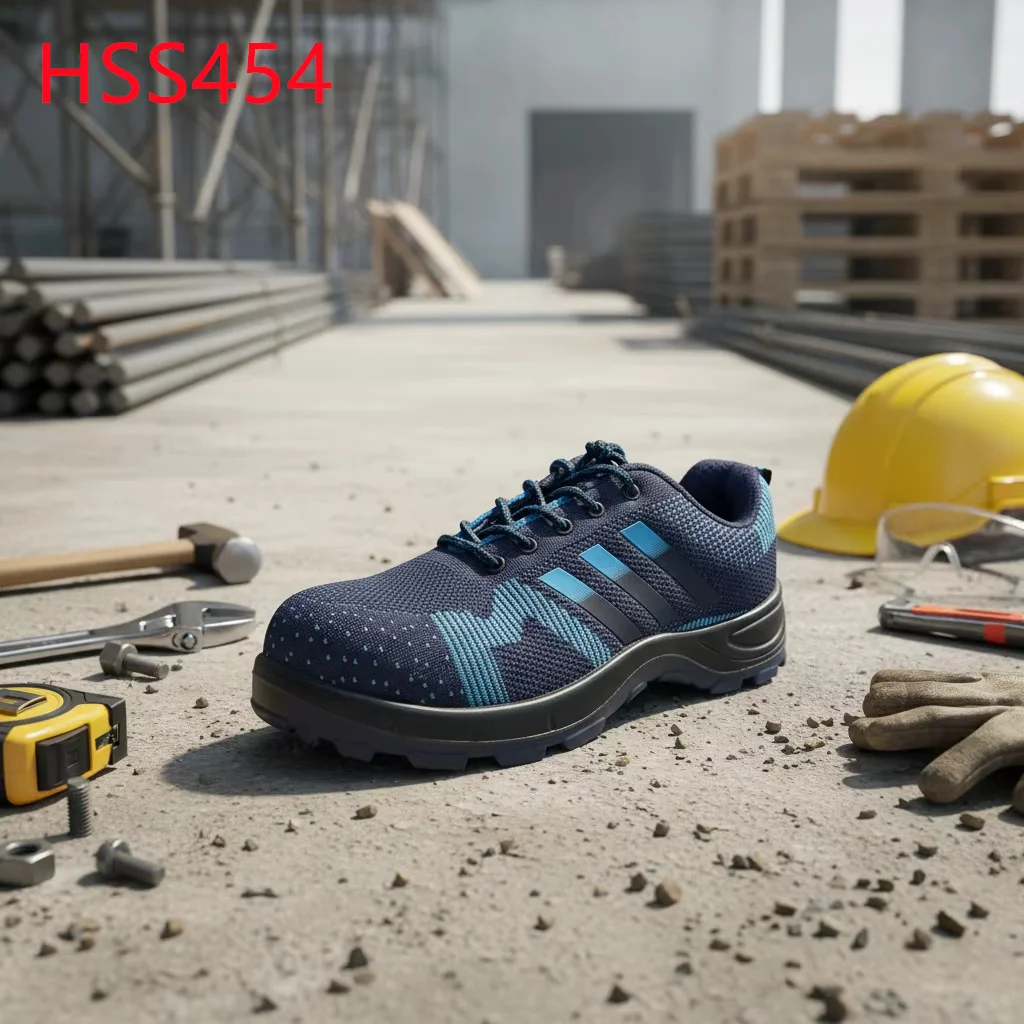 ZYF,Hill Crossing Fly Textile Upper Blue Sports Safety Shoes Factory Price Anti-puncture Work Shoes with Steel Toe Cap HSS454
