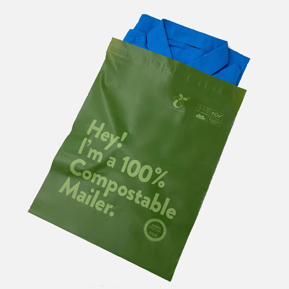 Eco-friendly Biodegradable PBAT PLA Clothes Bag Custom