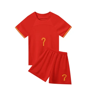 Wholesale China Red Football Training Full Set High Quality Soccer Jersey 23/24 football Wear sets kids soccer jerseys
