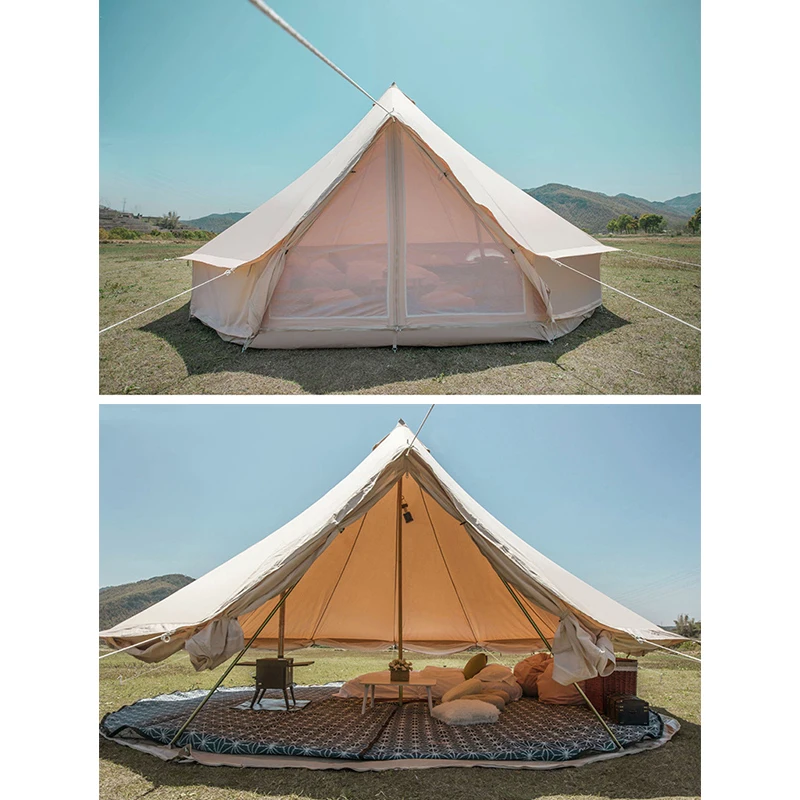 3m 4m 5m 6m 7m New Design Outdoor Canvas Bell Tent Two Door Canvas Bell ...