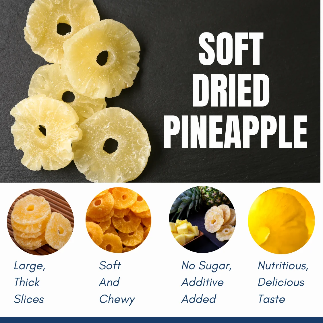 Top Selling Vietnamhigh Quality Delicious Oem Soft Dried Pineapple
