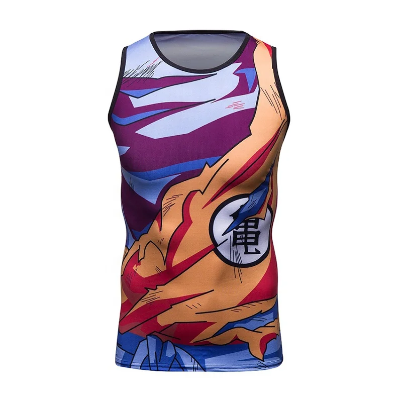 Men's Sleeveless t Shirt Summer Super Saiyan Son Goku 3D tank Top