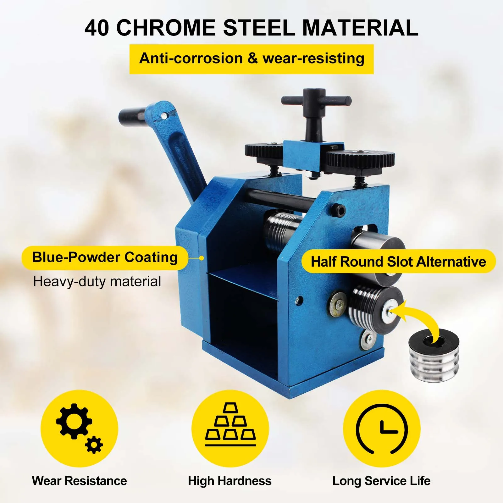 Sheet Square Semicircle Pattern Wire Roller Gear Ratio 1:2.5  Mill Manual Combination Rolling Mill Machine Jewelry Rolling Mills