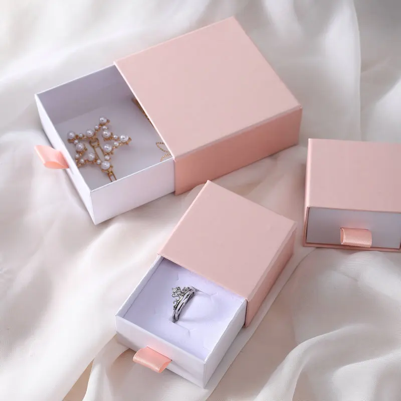 Custom Wholesale Logo Rigid Sliding Out Drawer Box Fancy Ring Gift Box ...