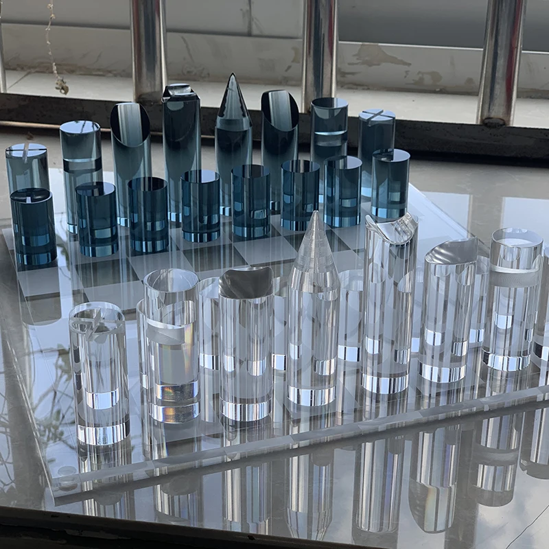 Роскошная акриловая шахматная доска, современный набор для настольных шахматных игр, акриловый Шахматный набор для дома