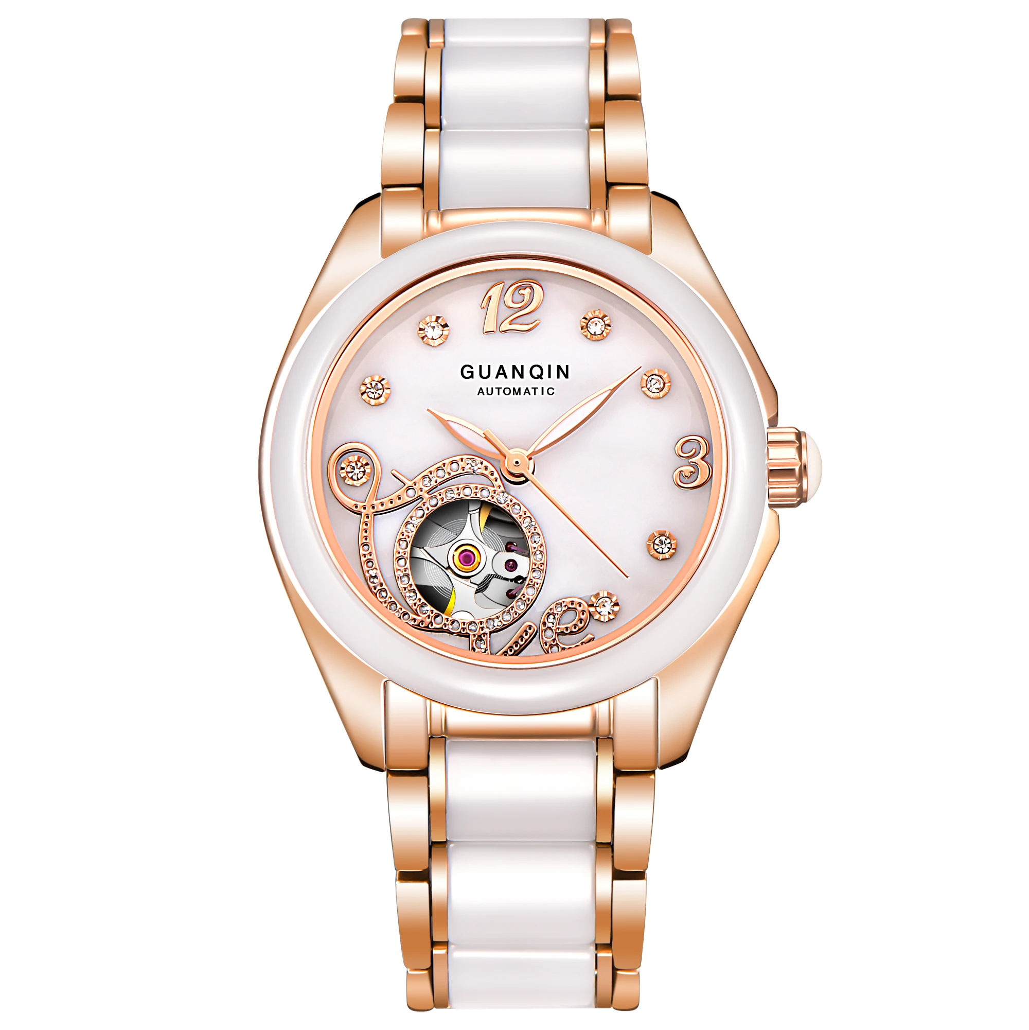 Guanqin Mooie Ontwerp Dames Automatische Mechanische Keramische Band Wilde  Horloges - Buy Vrouwen Horloge,Horloge,Mechanisch Horloge Product on  Alibaba.com