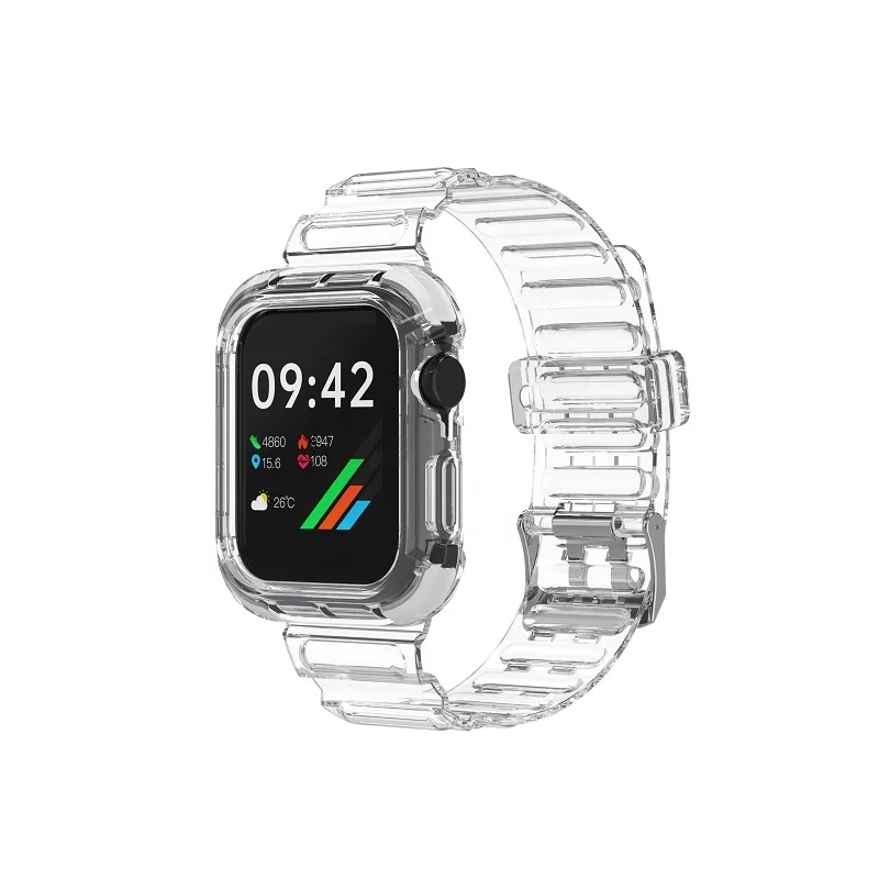 Ремешок для смарт-часов из ТПУ, спортивный браслет для Apple Watch 38 40 42 44 мм