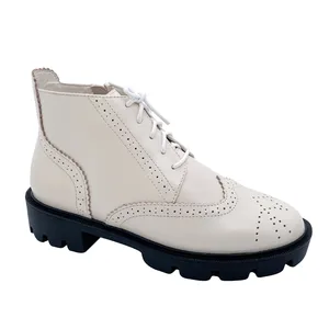 Professional Custom Ankle Lace-up Zip Autumn Fashion Trend Outdoor Sport Height Increasing Women Genuine Leather Boots