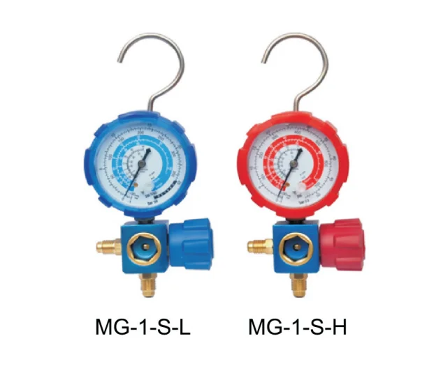 China R410A R32 R22 R134A Refrigerant Pressure Gauge Aluminum Valve Manifold Gauge Set with Charging Hose Refrigeration Tool