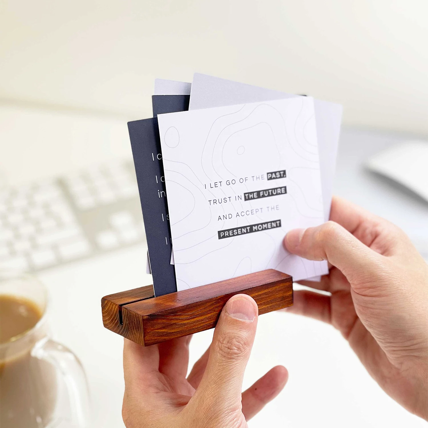 Custom Positive Affirmation Cards for Men Mindfulness Cards With Stand_ Positivity Gift  Success Quote Cards