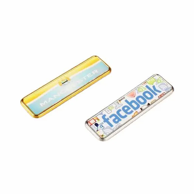 Lot De 6 Badges Nominatifs Magnétiques En Aluminium - 7 X 2,2 Cm, Argent, Avec étui De Rangement - 7