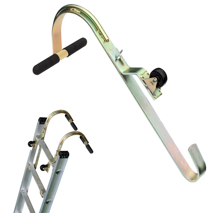Jhmech Ladder Roof Hook With Wheel And Rubber Grip Heavy Duty Ladder