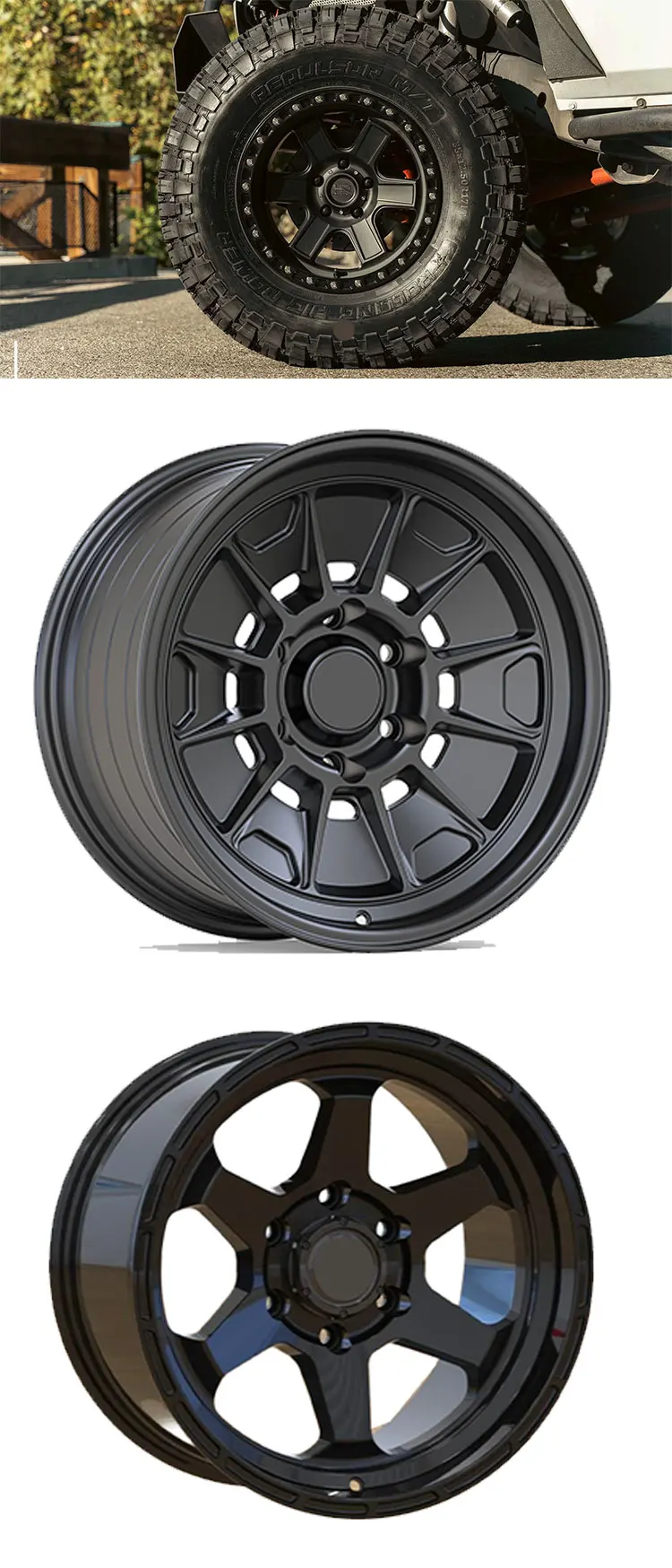 Aluminum Off-Road Wheels with 17 Spokes 10-Inch Wide Wheel Rim Premium ...