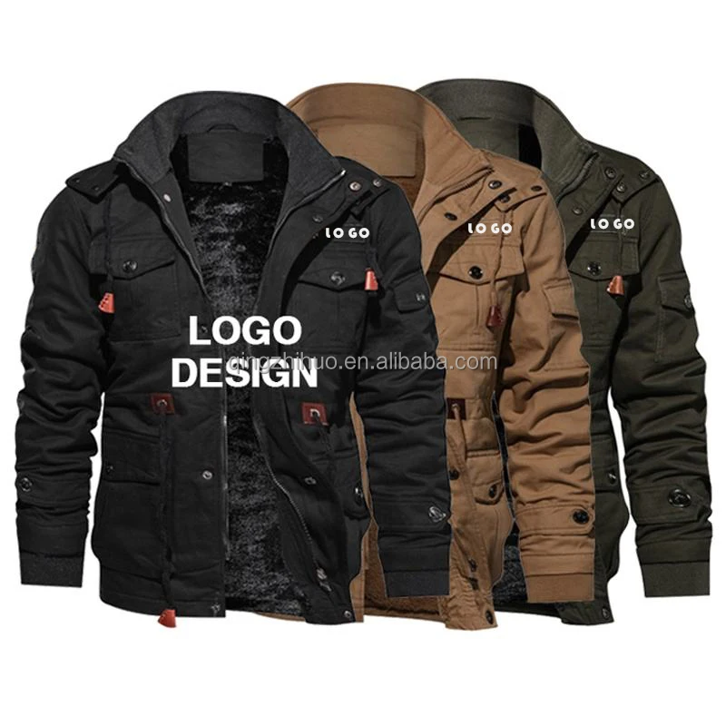 High Quality Waxed Canvas Mens Pilot Jacket Winter Fleece Jackets Warm