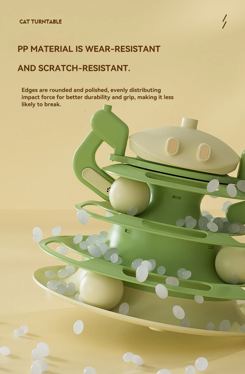 New Cat Turntable Missing Food Rocker Wind Car Feather Tease Cat Stick Four-story Cat Tower Track Play Plate Pet Toy manufacture