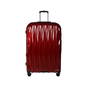 Wholesale Customized Logo Red Hard Shell Durable Luggage Travelling Bags Lightweight Trolley Suitcases With Soft Handle