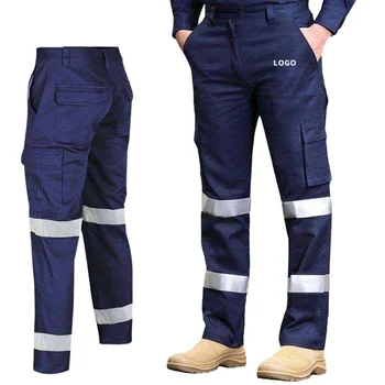 Factory Sales 100% Cotton Work Pants Breathable for Construction and Outdoor Work Summer Uniform