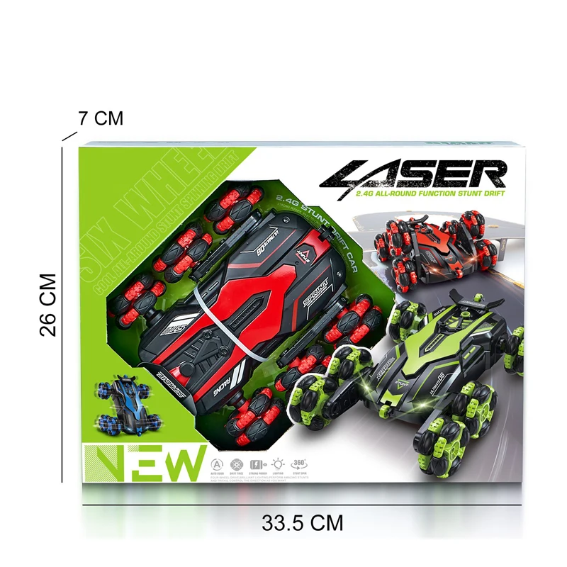 Custom Popular Gift Design 360 Rotating Highspeed 4Wd Rolling Remote Control Cars Six Wheel Rc Stunt Car Toy